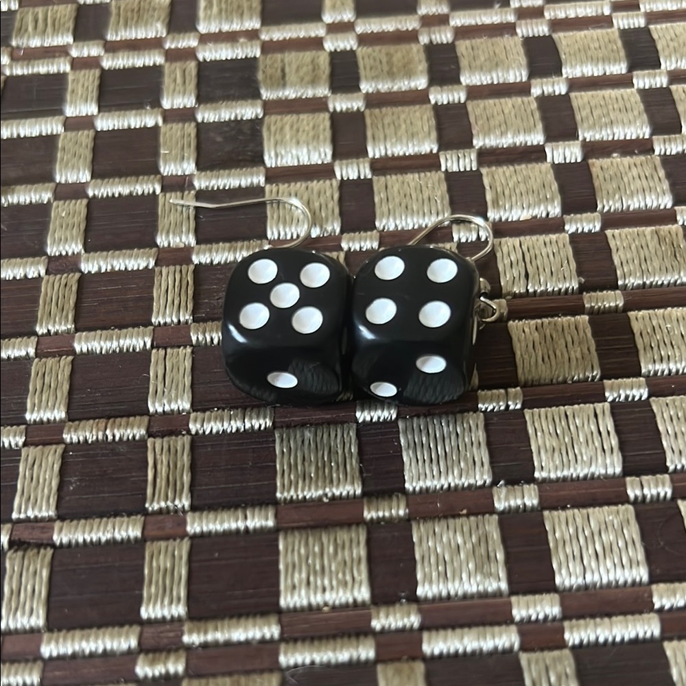 Black and White Dice Earrings